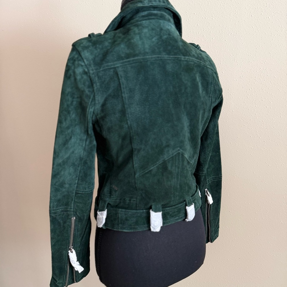 BLANKNYC Emerald Green Suede Moto Jacket NWT Leather Biker Belted XS - Picture 6 of 13